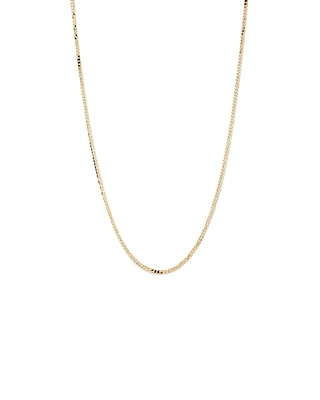 55cm (22") 3mm Width Solid Flat Bevelled Curb Chain in 10kt Yellow Gold