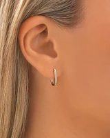 Huggie Paperclip Earrings in 10kt Yellow Gold