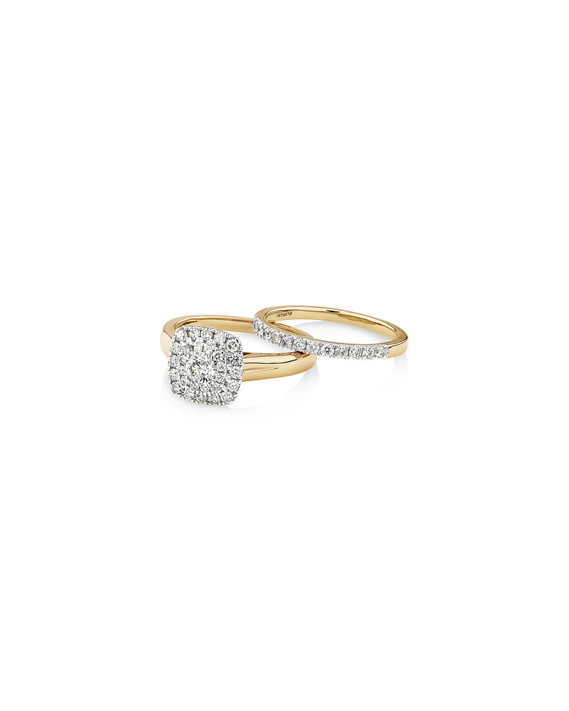 Bridal Set with 0.90 Carat TW of Diamonds in 10kt Yellow & White Gold