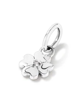 Diamond Accent Four Leaf Clover Pendant in Sterling Silver