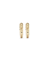 9mm Diamond Cut Huggie Hoop Earrings in 10kt Yellow Gold