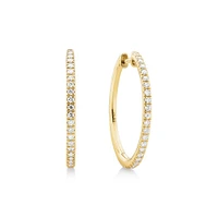 Pave Hoops with Carat TW of Diamonds in 10kt Gold
