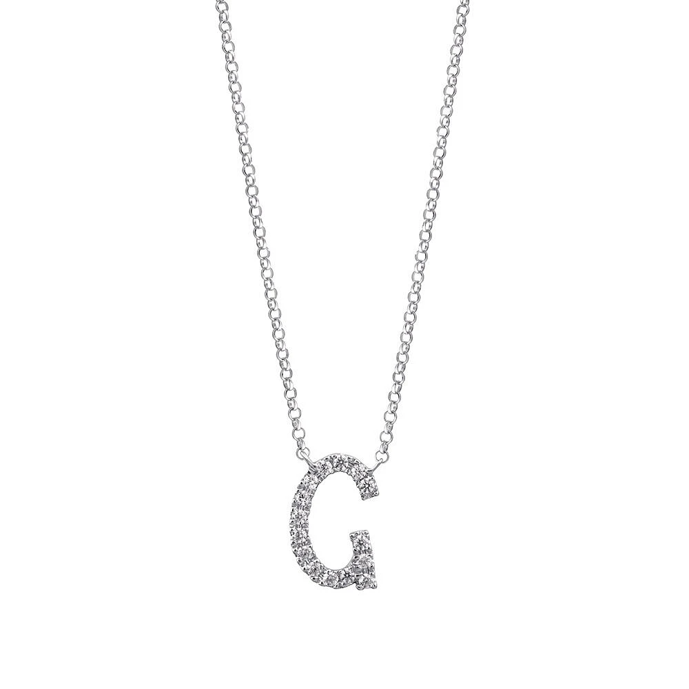 A' Initial necklace with 0.10 Carat TW of Diamonds in 10kt White Gold