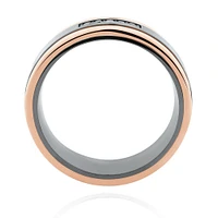 7mm Ring with Enhanced Black Diamonds in 10kt Rose Gold & Black Titanium