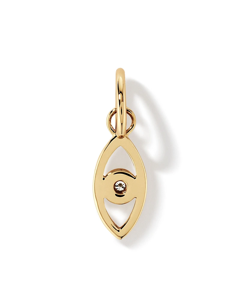 Diamond Accent Evil Eye Pendant in 10kt Yellow Gold