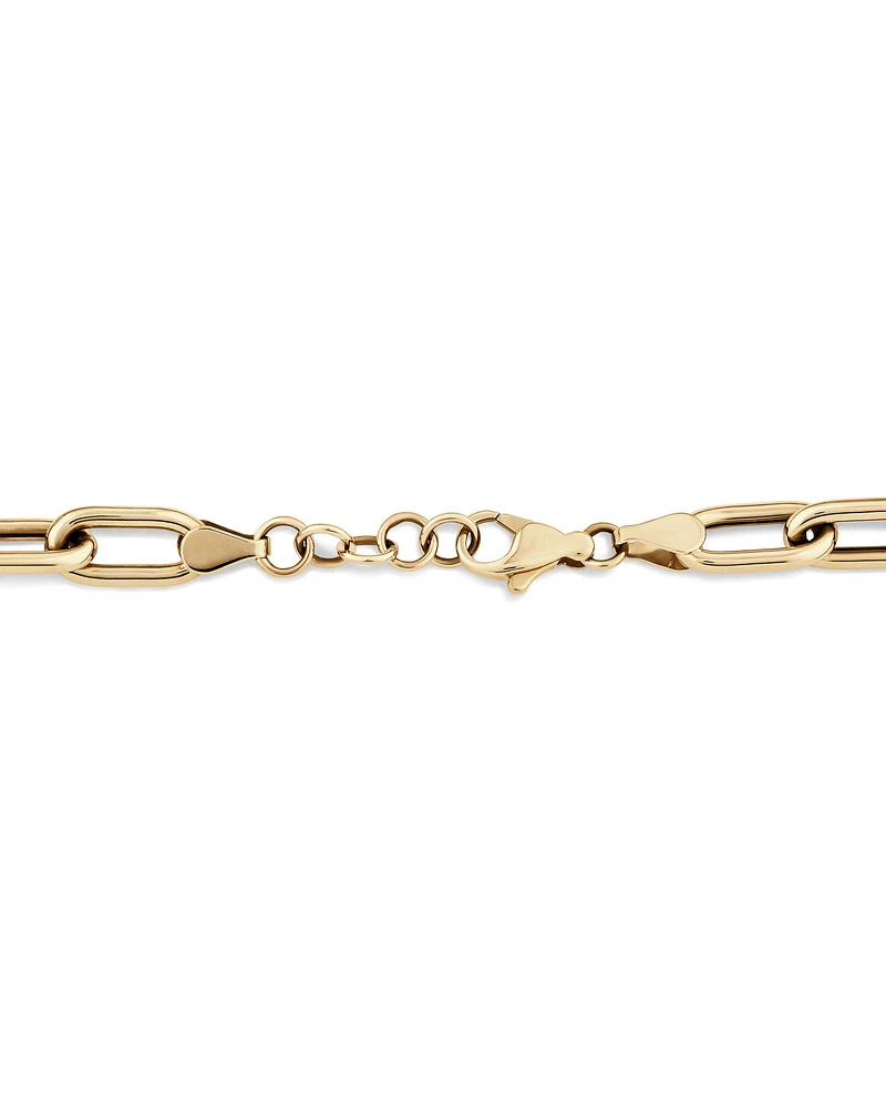 21cm (8.5") Hollow Oval Paperclip Bracelet in 10kt Yellow Gold