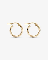 10mm Square Twist Hoop Earrings in 10kt Yellow Gold