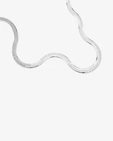 Wide Herringbone Chain Necklace In Sterling Silver