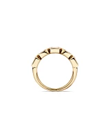 1.50 Carat TW Bezel Set Emerald and Oval Cut Lab-Grown Diamond Wedding Band in 14kt Yellow Gold