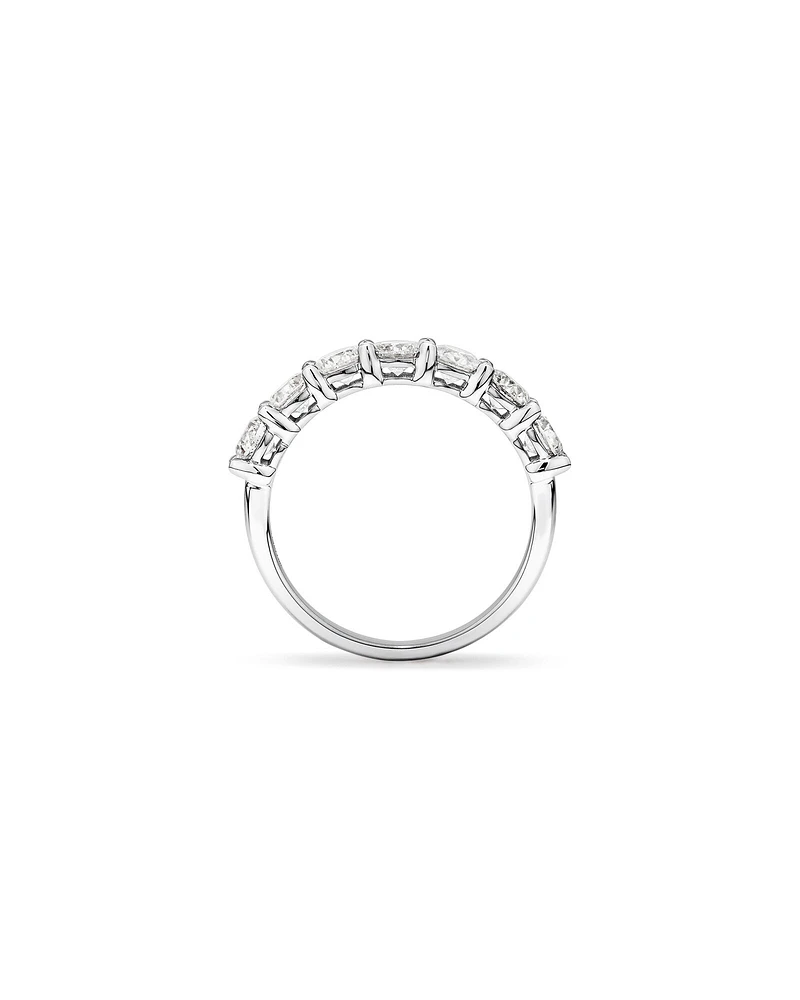 7 Stone Claw Wedding Ring with 1.61 Carat TW of Diamonds in 14kt White Gold