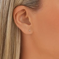 Trio de boutons d'oreilles en or jaune 10 K à diamants totalisant 0,08 ct