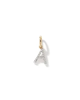 Diamond Letter A Initial Pendant in 10kt Yellow Gold