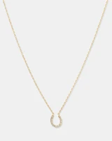 Horseshoe Necklace with 0.10 Carat TW of Diamonds in 10kt Yellow Gold