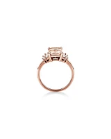 Bague en or rose 14 K à morganite et diamants totalisant 0,30 ct