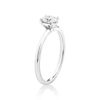 Certified Oval Solitaire Ring with 0.50 Carat TW of Diamonds in 14kt Yellow & White Gold