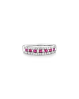 Ring with Ruby & 0.29 Carat TW of Diamonds in 10kt White Gold