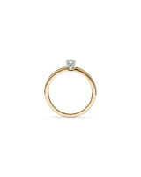 0.22 Carat TW Round Brilliant Diamond Solitaire Engagement Ring with Hidden Halo in 14kt Yellow and White Gold