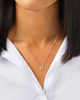 A' Initial necklace with 0.10 Carat TW of Diamonds in 10kt White Gold