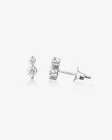 Double Stud Earrings with .28 Carat TW Diamonds in 10kt  White Gold