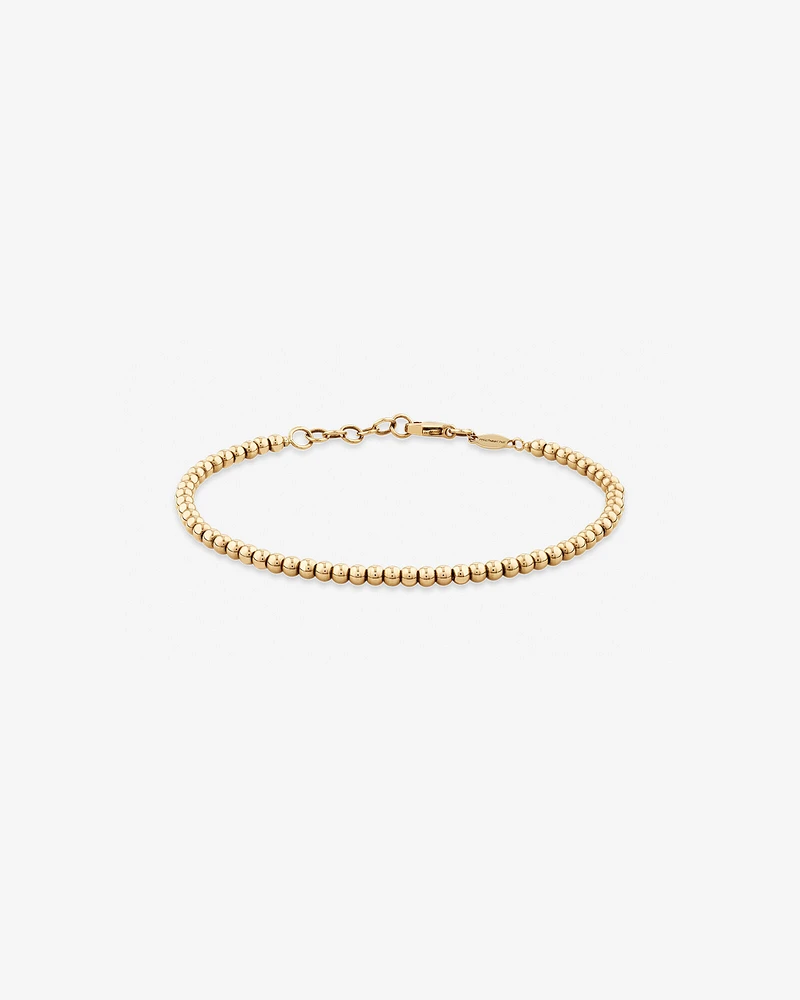 19cm (7.5") 2.5mm-3mm Width Bead Bracelet in 10kt Yellow Gold