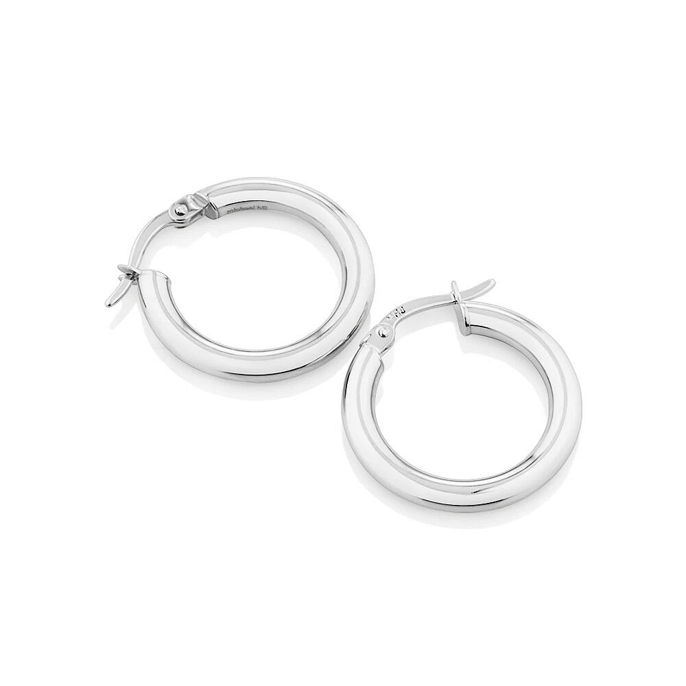 15mm Hoop Earrings in Sterling Silver