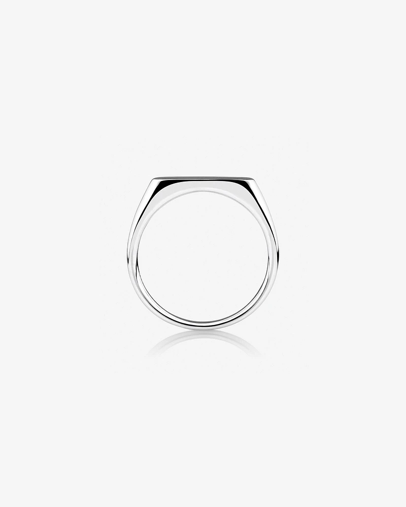 Men's Rectangle Signet Ring In Sterling Silver