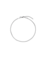 26cm (10.2") 3.7mm Width Herringbone Chain Anklet in Sterling Silver