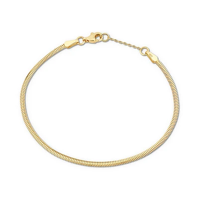 19cm (7.5") 2mm-2.5mm Width Snake Chain Bracelet in 10kt Yellow Gold