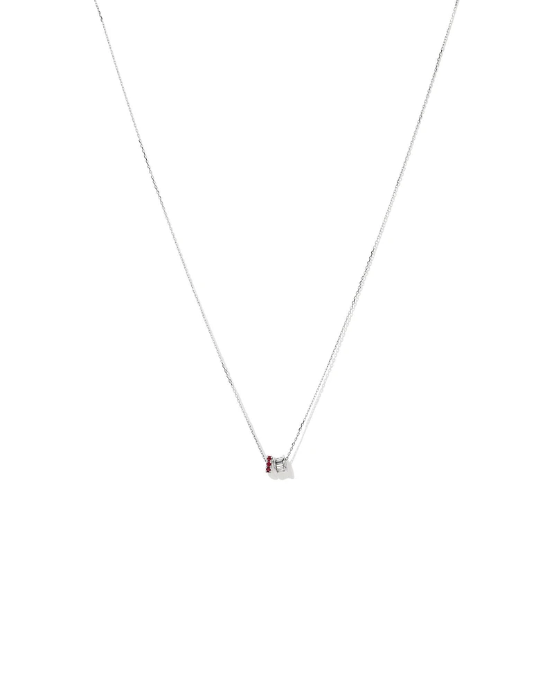 Ruby & Diamond Rondell Pendant with 0.21 Carat TW in 10kt White Gold