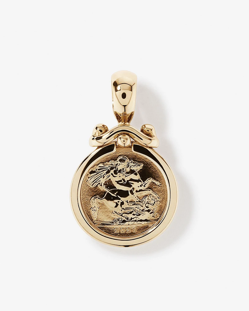 Quarter Sovereign Medallion Pendant in 10kt and 22kt Yellow Gold