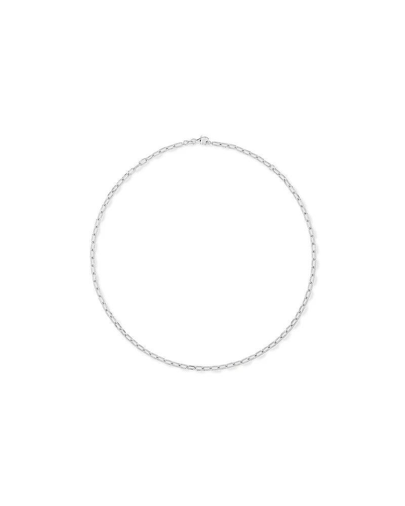 50cm (20") 4.7mm Width Round Paperclip Chain Necklace in Sterling Silver