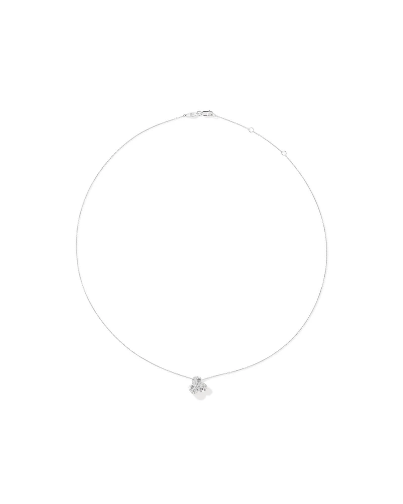 Collier Pendentif Nœud En Zircon Cubique En Argent Sterling