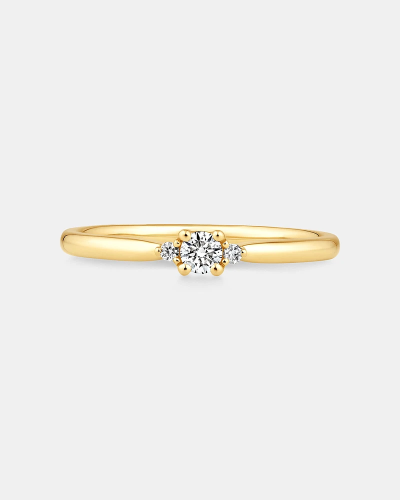 3 Stone Ring with 0.11 Carat TW Diamonds in 10kt Yellow Gold