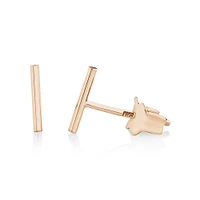 8mm Narrow Bar Stud Earrings in 10kt Yellow Gold