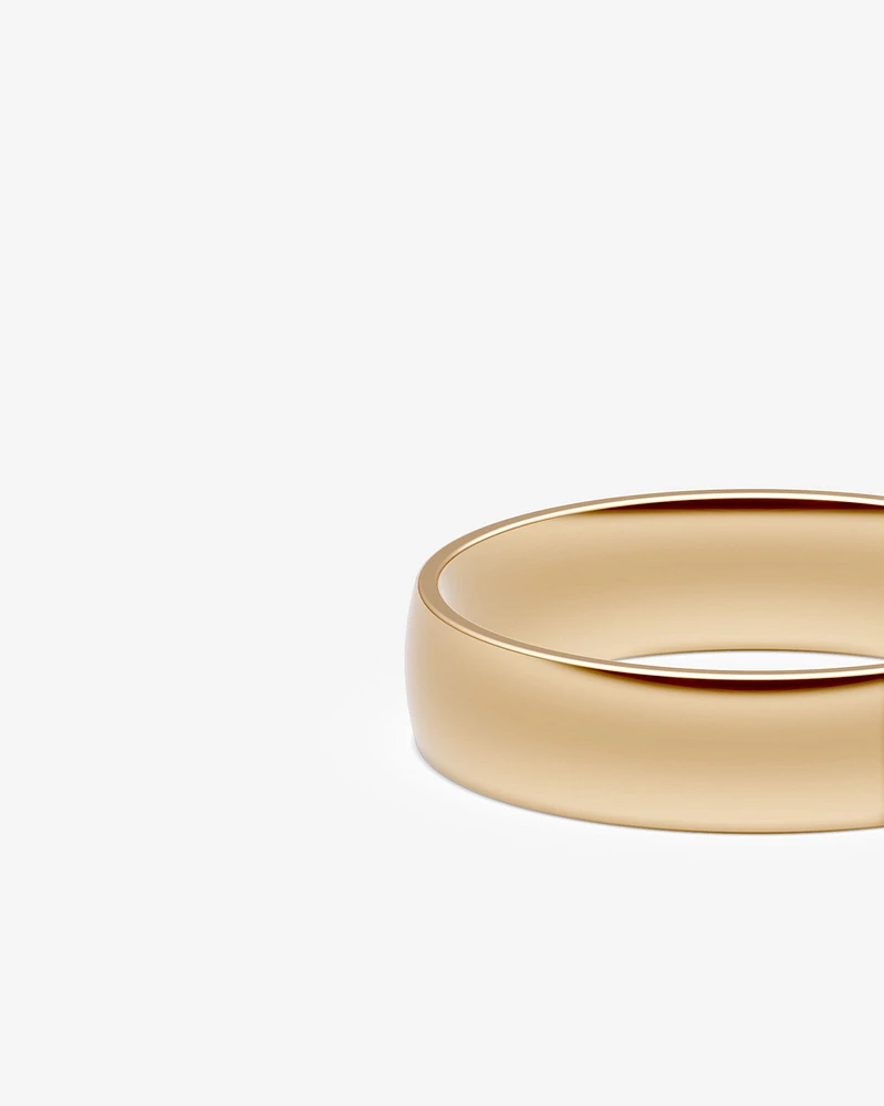 6mm Half Round Polished Wedding Band 10kt Yellow Gold