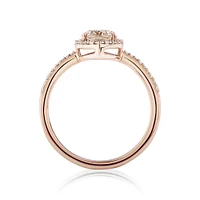 Halo Ring with Morganite & 0.20 Carat TW of Diamonds in 10kt Rose Gold