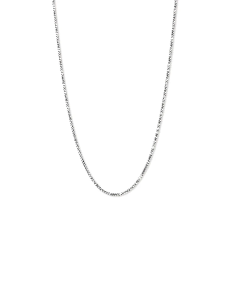 55cm (22") 2.8mm Width Miami Curb Chain Necklace in Sterling Silver