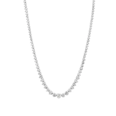 6.00 Carat TW Tennis Necklace set in 18kt White Gold