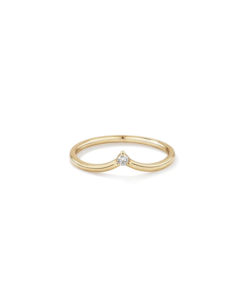 Diamond Accent Chevron Ring in 10kt Yellow Gold