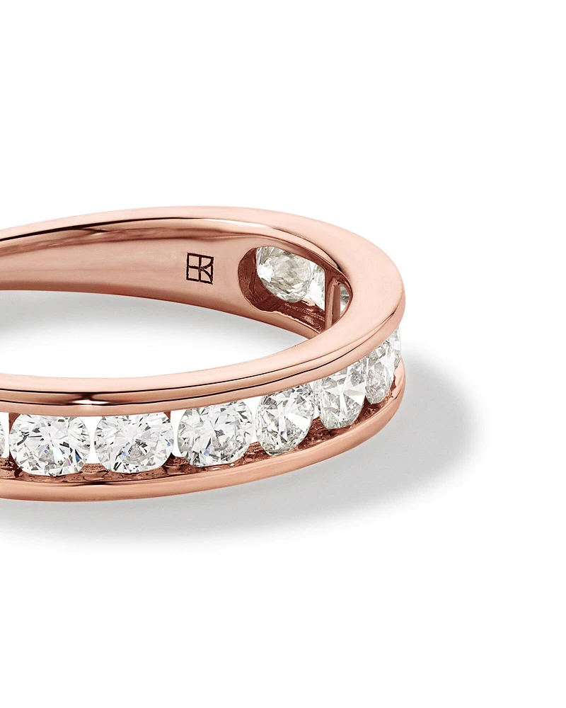 1.00 Carat TW Channel Set Round Brilliant Laboratory-Grown Diamond Wedding Ring in 14kt Yellow Gold