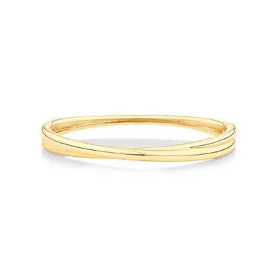 61mm Oval Bold Link Bangle in 10kt Yellow Gold