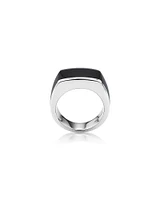 Men's Ring with Black Onyx in Sterling Silver