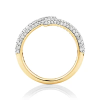 0.72 Carat TW Stardust Diamond Pave Ring in 10kt Yellow Gold.