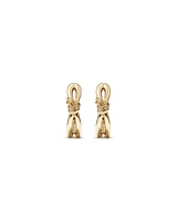 Knot Half Hoop Stud Earrings in 10kt Yellow Gold