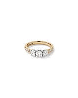 1.00 Carat TW Three Stone Round Brilliant Diamond Engagement Ring in 14kt Yellow and White Gold