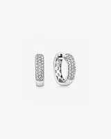 Huggie Earrings With 1/4 Carat TW Of Diamonds In 10kt White Gold