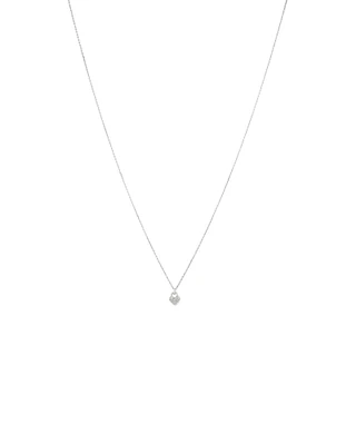 Fine Pave Diamond Heart Pendant Necklace in Sterling Silver