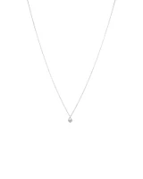 Fine Pave Diamond Heart Pendant Necklace in Sterling Silver