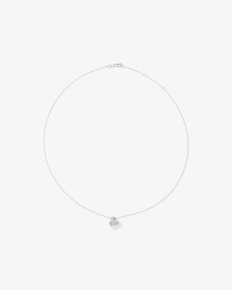 Collier Pendentif Nœud En Zircon Cubique En Argent Sterling