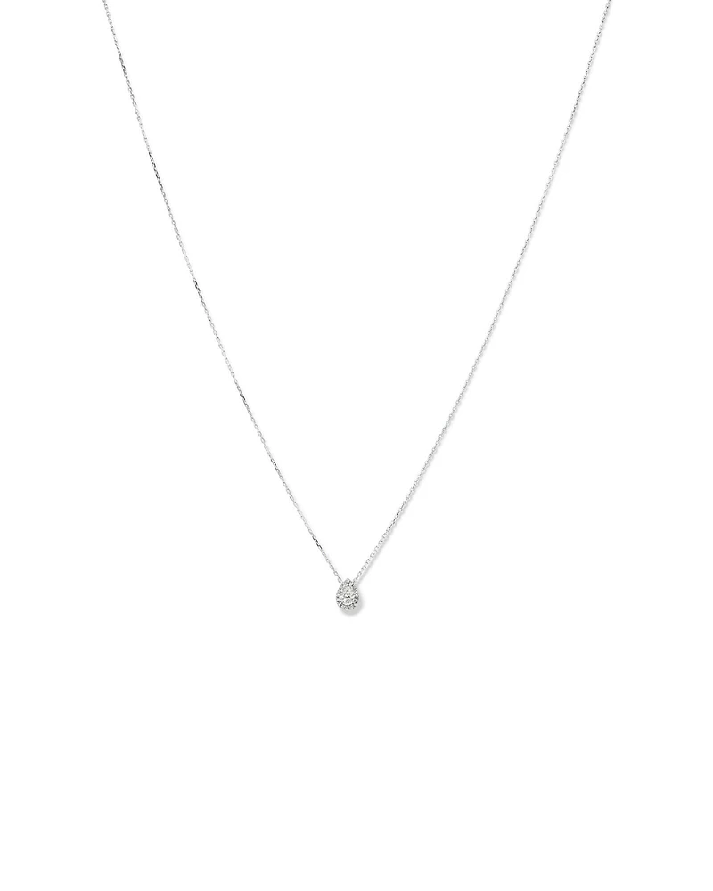 Pendentif halo poire de 0,23 carat TW en diamant en or blanc 10kt